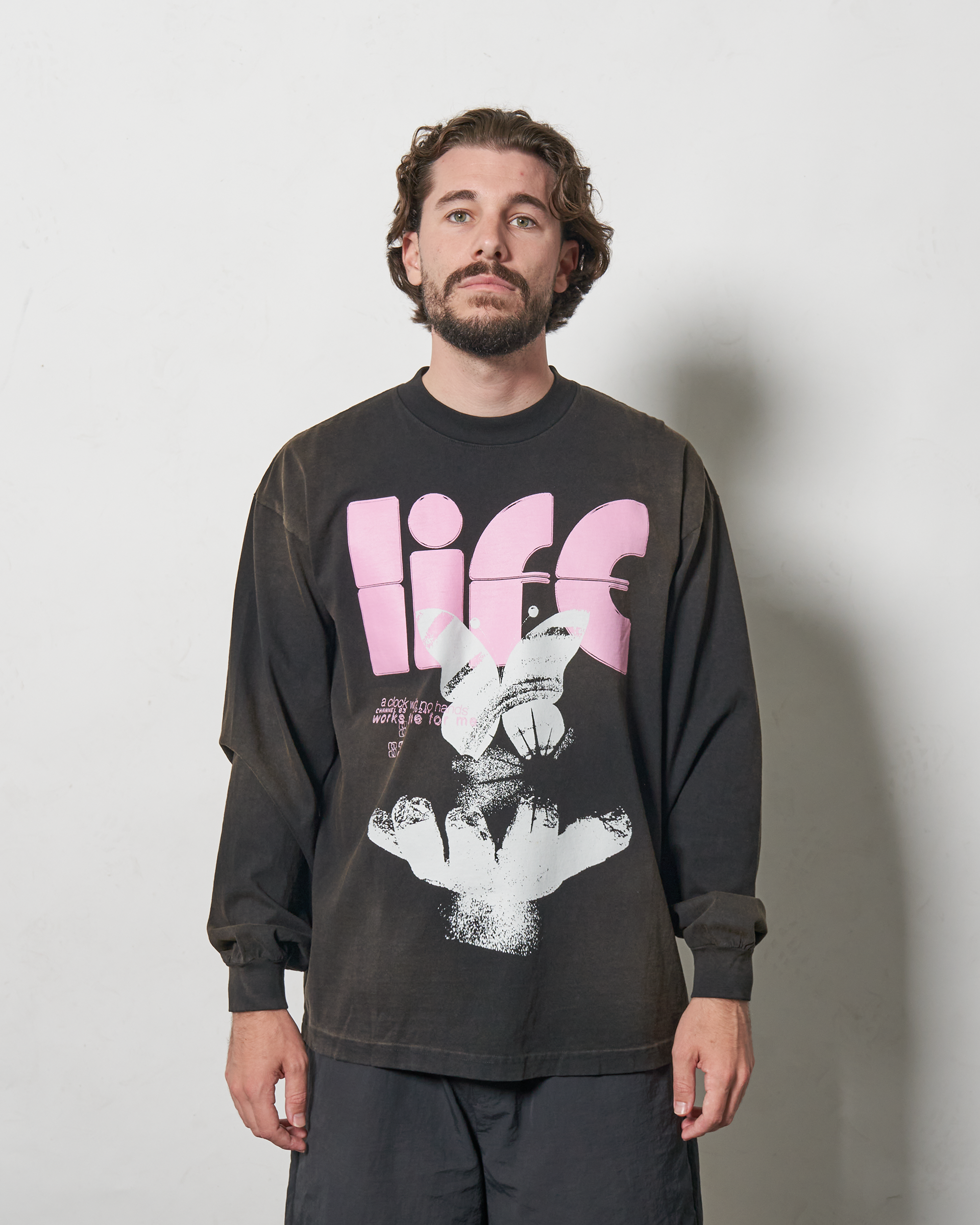 LIFE L/S T-SHIRT - COLD BREW DYE